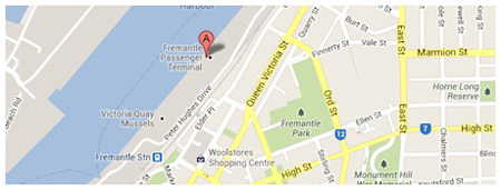 Fremantle Passenger Terminal Map for Cruise Ship pickup with Showtime limousine service Perth